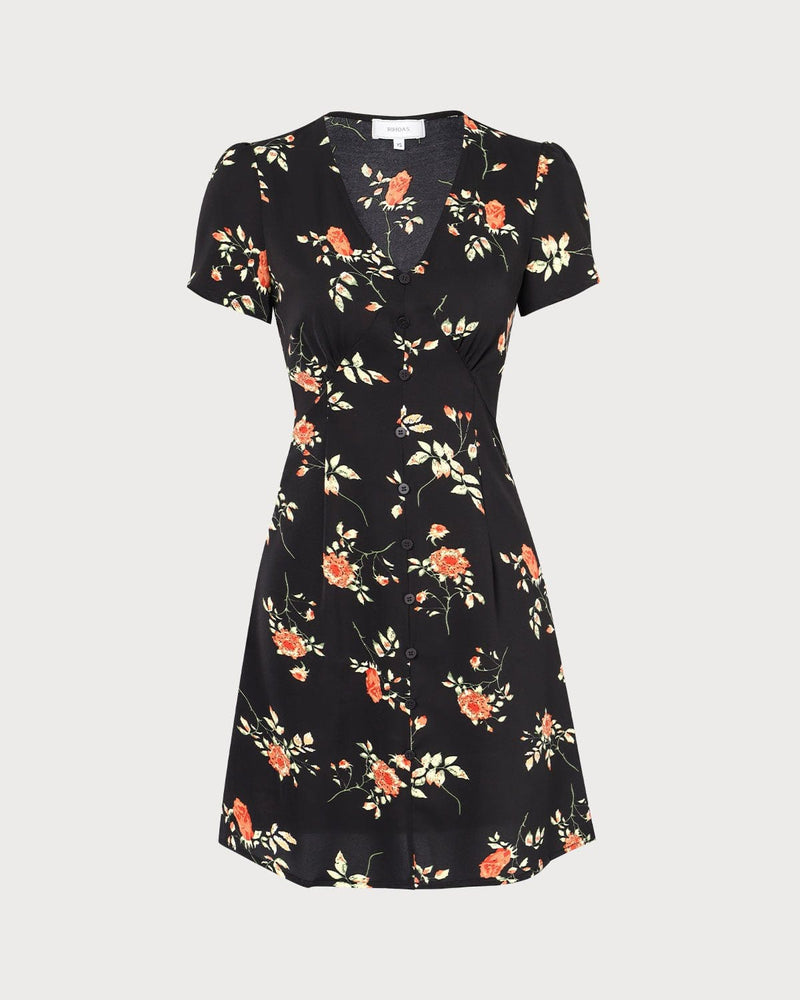 Floral V-Neck Mini Dress