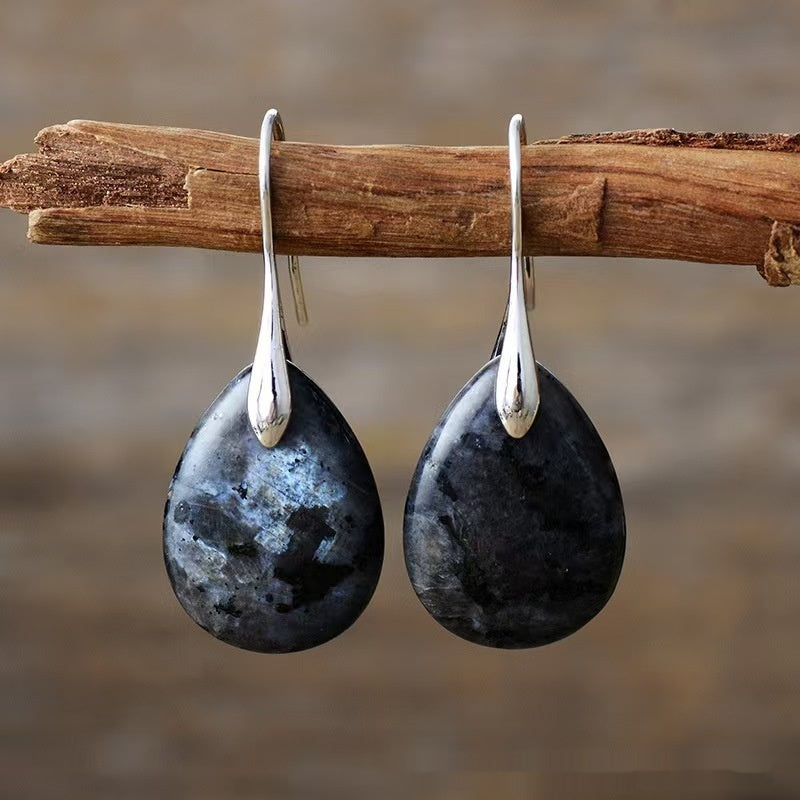 Natural Stone Teardrop Earrings