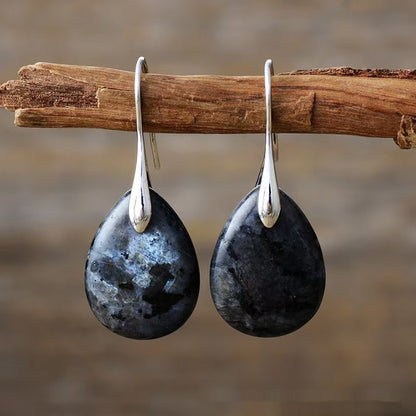 Natural Stone Teardrop Earrings