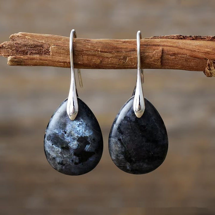 Natural Stone Teardrop Earrings