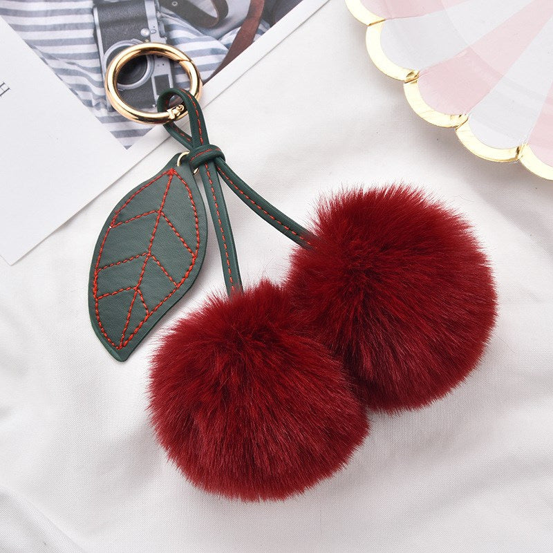 Plush Cherry Bag Charm
