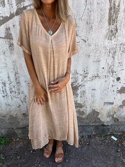 Livia™ | Loose-Fit V-Neck Dress