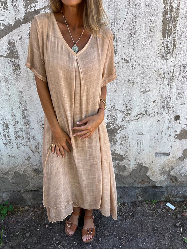 Livia™ | Loose-Fit V-Neck Dress