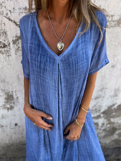 Livia™ | Loose-Fit V-Neck Dress