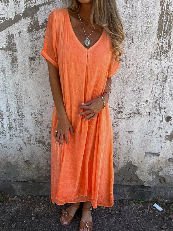 Livia™ | Loose-Fit V-Neck Dress