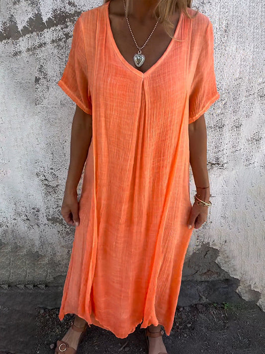 Livia™ | Loose-Fit V-Neck Dress