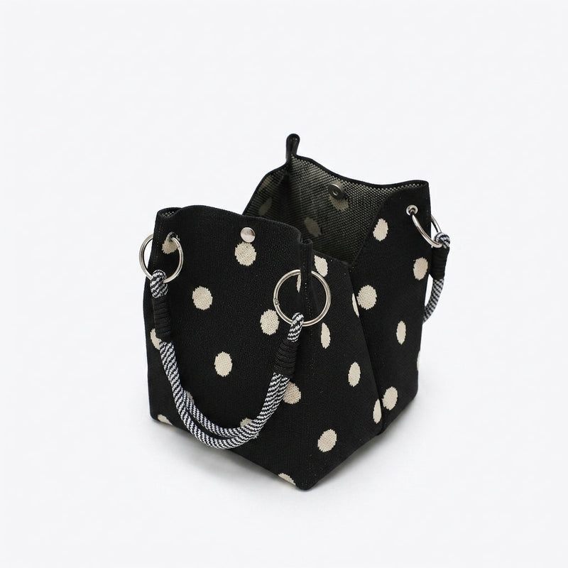 Knit Magnetic Clasp Bucket Bag