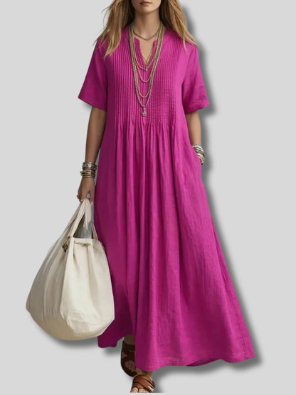 Maribel Pintuck Maxi Dress