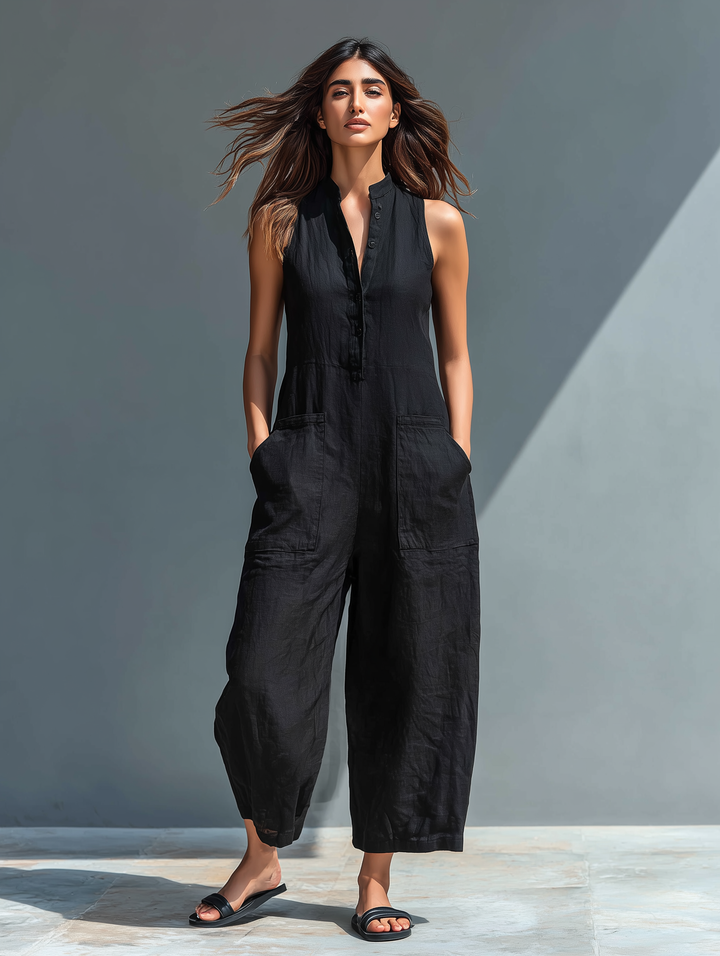 Sleeveless Wide-Leg Jumpsuit
