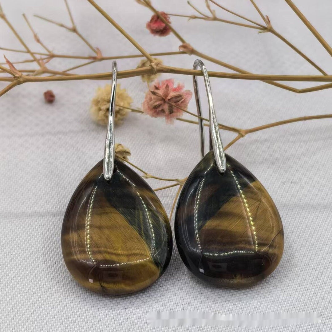 Natural Stone Teardrop Earrings