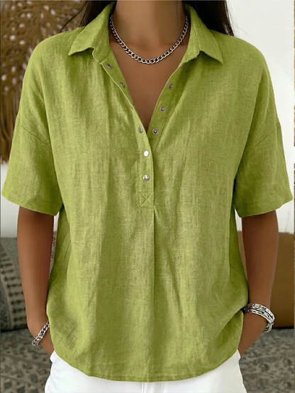Sienna™ | Blouse with Collar and Button Detail (TEMPORARILY 1+1 FREE!)