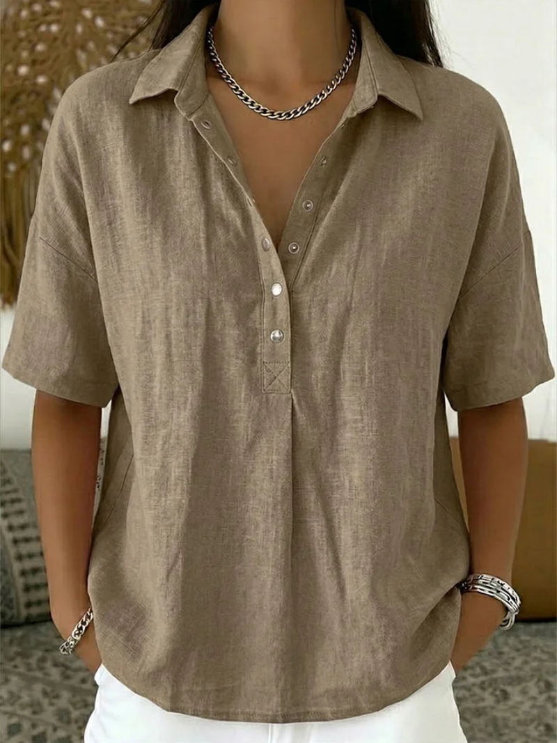 Sienna™ | Blouse with Collar and Button Detail (TEMPORARILY 1+1 FREE!)