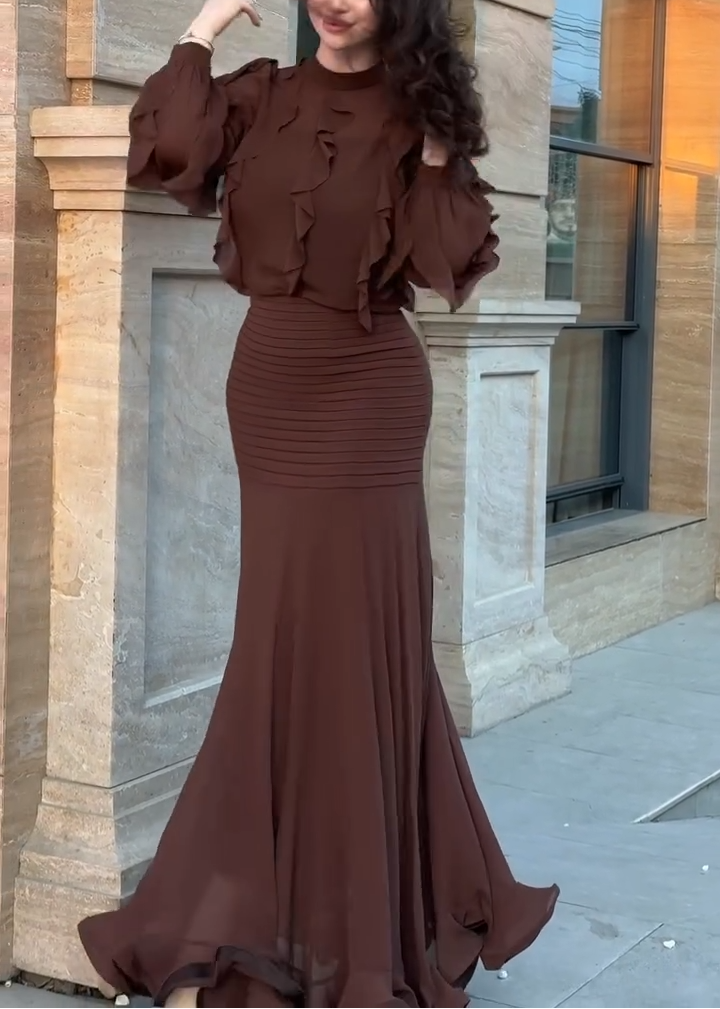 Marielle Ruffle Two-Piece Maxi Set