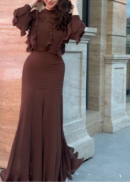 Marielle Ruffle Two-Piece Maxi Set