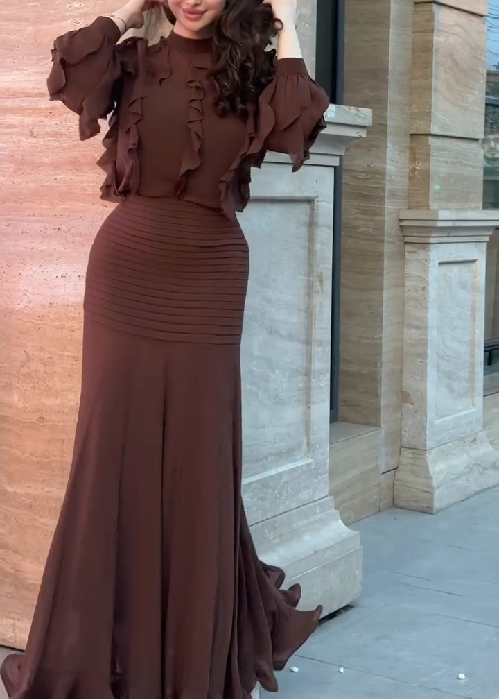 Marielle Ruffle Two-Piece Maxi Set