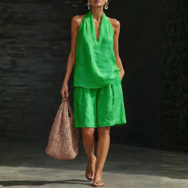 Elara™ Halter-Neck Summer Two-Piece Set