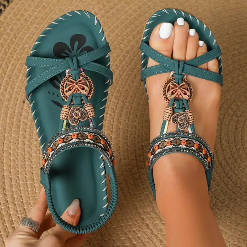 Isla™ | Ibiza-Inspired Embellished Sandals for Comfort & Elegance
