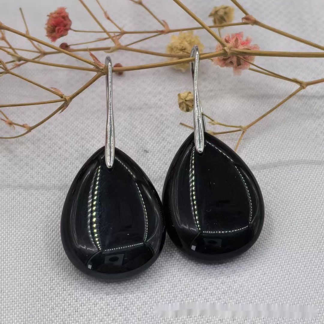 Natural Stone Teardrop Earrings
