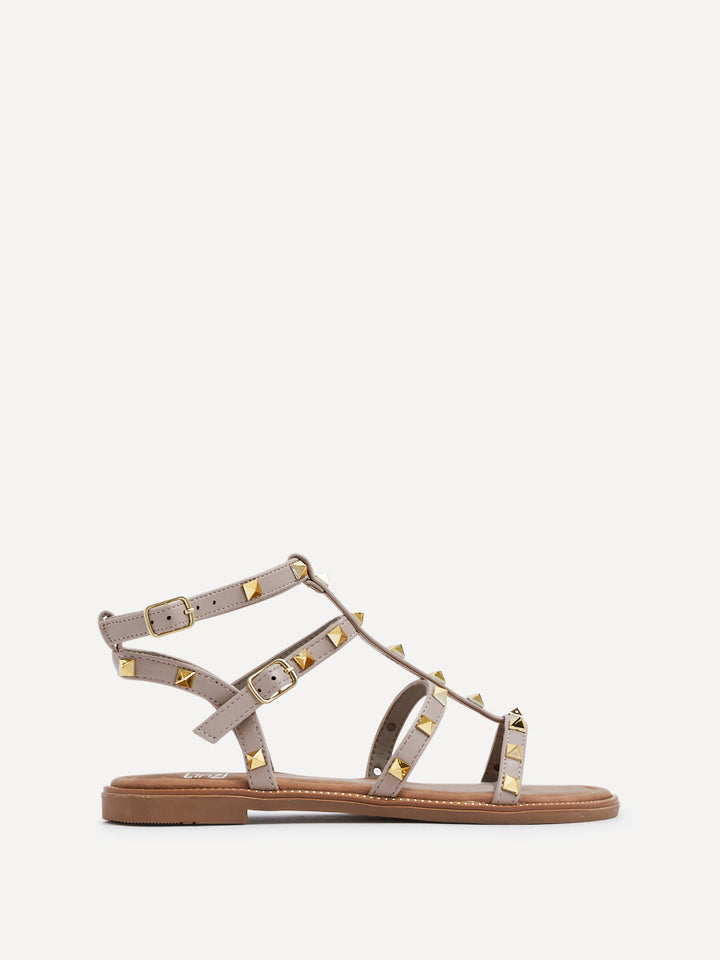 Sienna Taupe Studded Gladiator Sandals