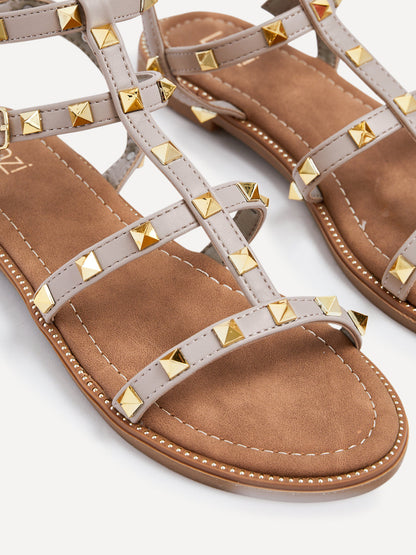 Sienna Taupe Studded Gladiator Sandals