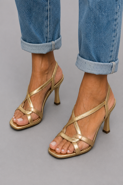 Sofia | Refined Gold Summer Heels