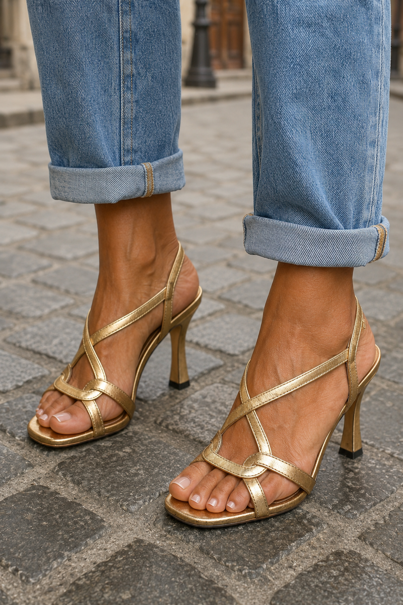 Sofia | Refined Gold Summer Heels