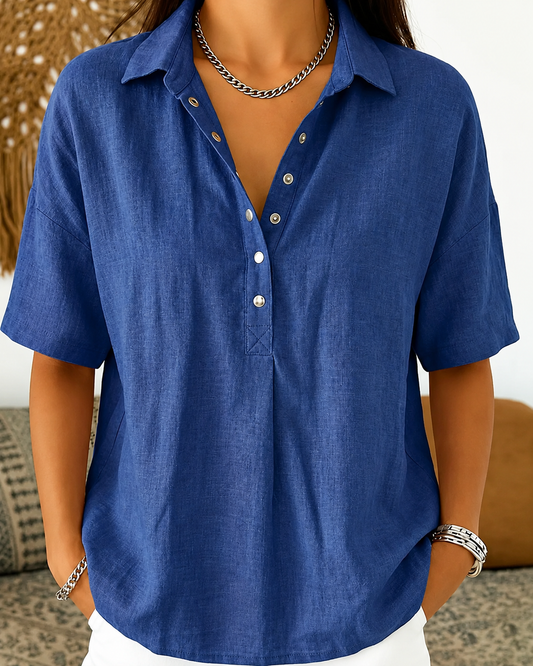 Sienna™ | Blouse with Collar and Button Detail (TEMPORARILY 1+1 FREE!)