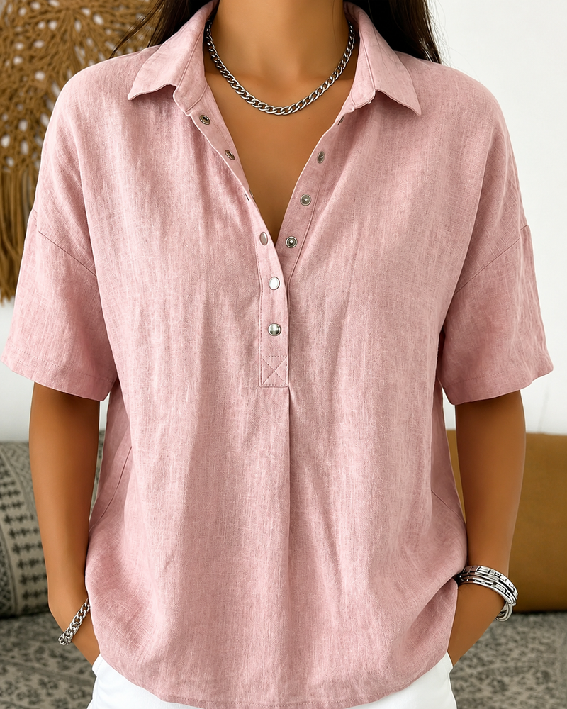 Sienna™ | Blouse with Collar and Button Detail (TEMPORARILY 1+1 FREE!)