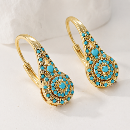 Turquoise Mosaic Teardrop Earrings