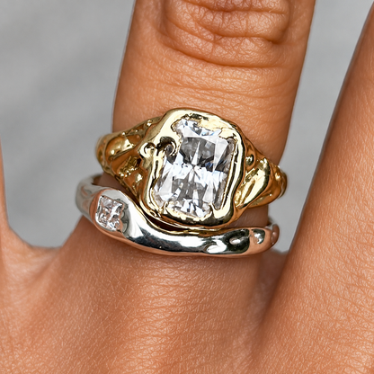 Vintage-Inspired Gold & Silver Stacking Ring Set
