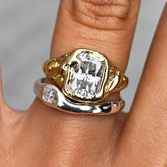 Vintage-Inspired Gold & Silver Stacking Ring Set