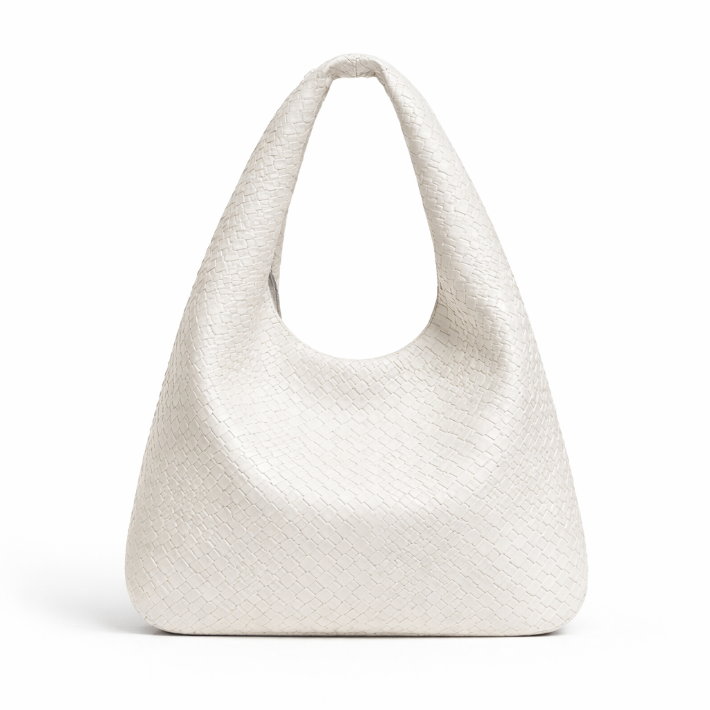 Vintage Woven Crescent Shoulder Bag