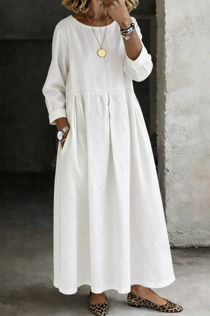 Elara Relaxed Denim Midi Dress