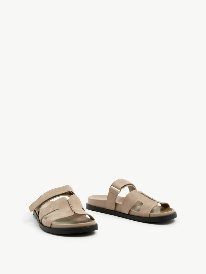 Kaia Taupe Faux Nubuck Sandals