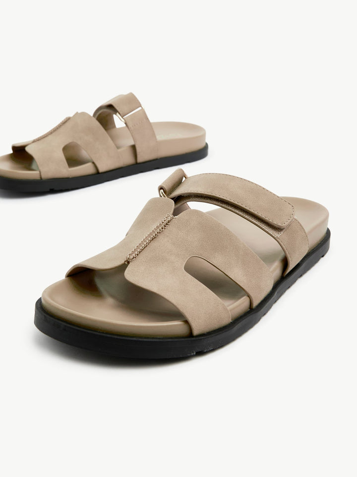 Kaia Taupe Faux Nubuck Sandals