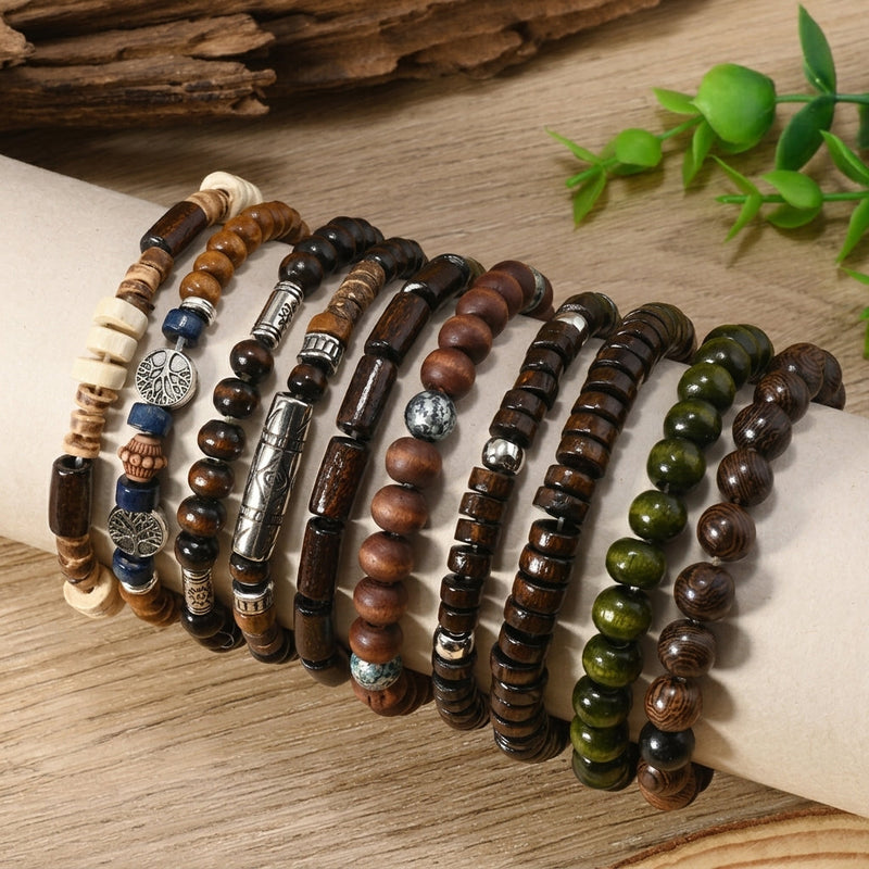 10pc Adjustable Boho Bracelet Variety Set