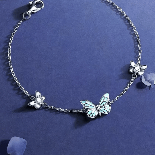 Luminous Blue Butterfly Bracelet
