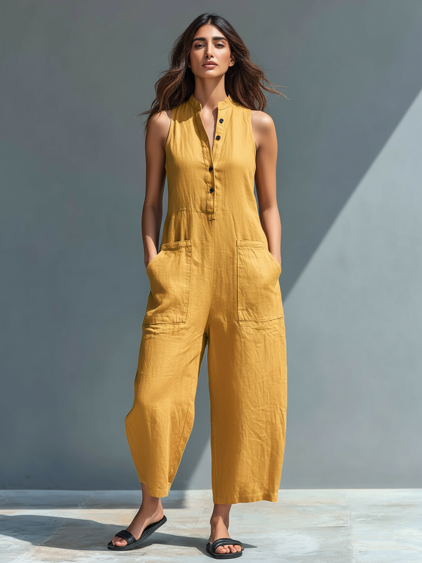 Sleeveless Wide-Leg Jumpsuit