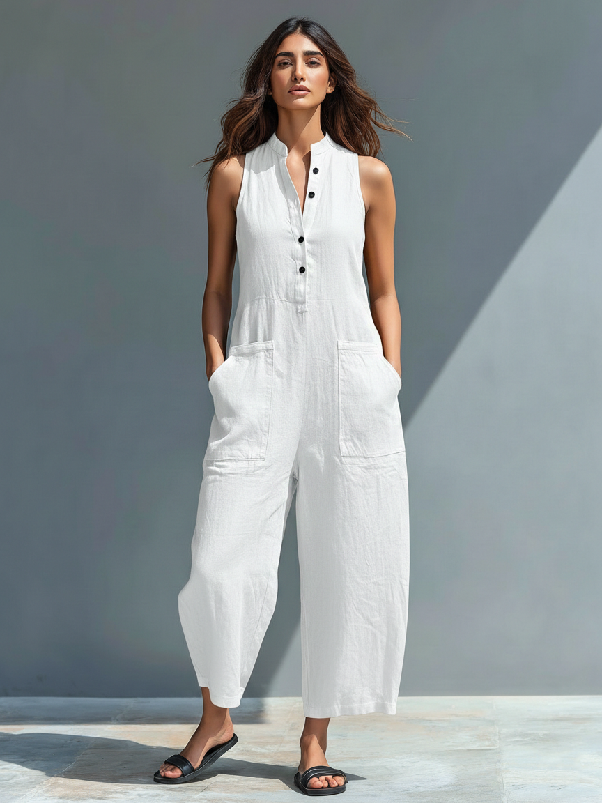 Sleeveless Wide-Leg Jumpsuit