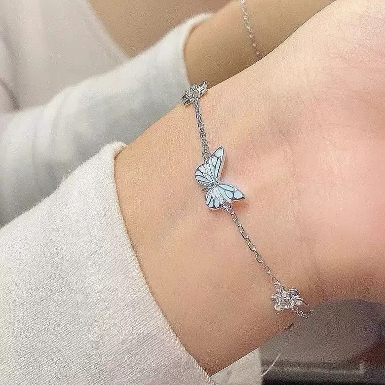 Luminous Blue Butterfly Bracelet