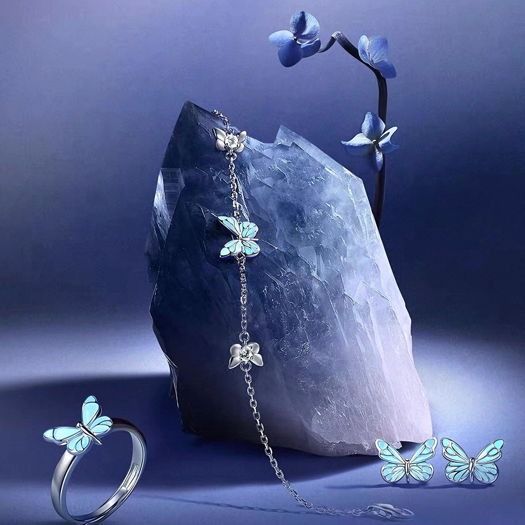 Luminous Blue Butterfly Bracelet