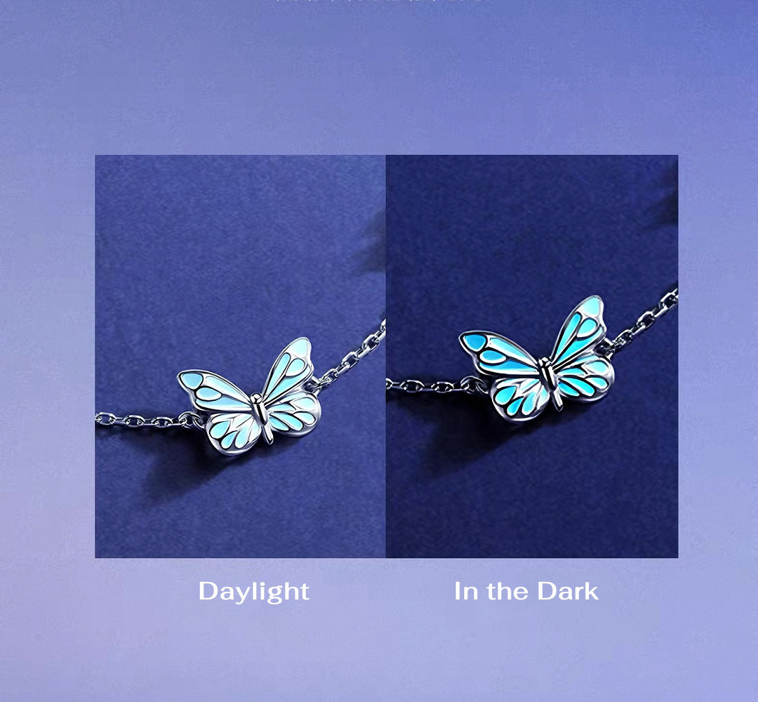 Luminous Blue Butterfly Bracelet