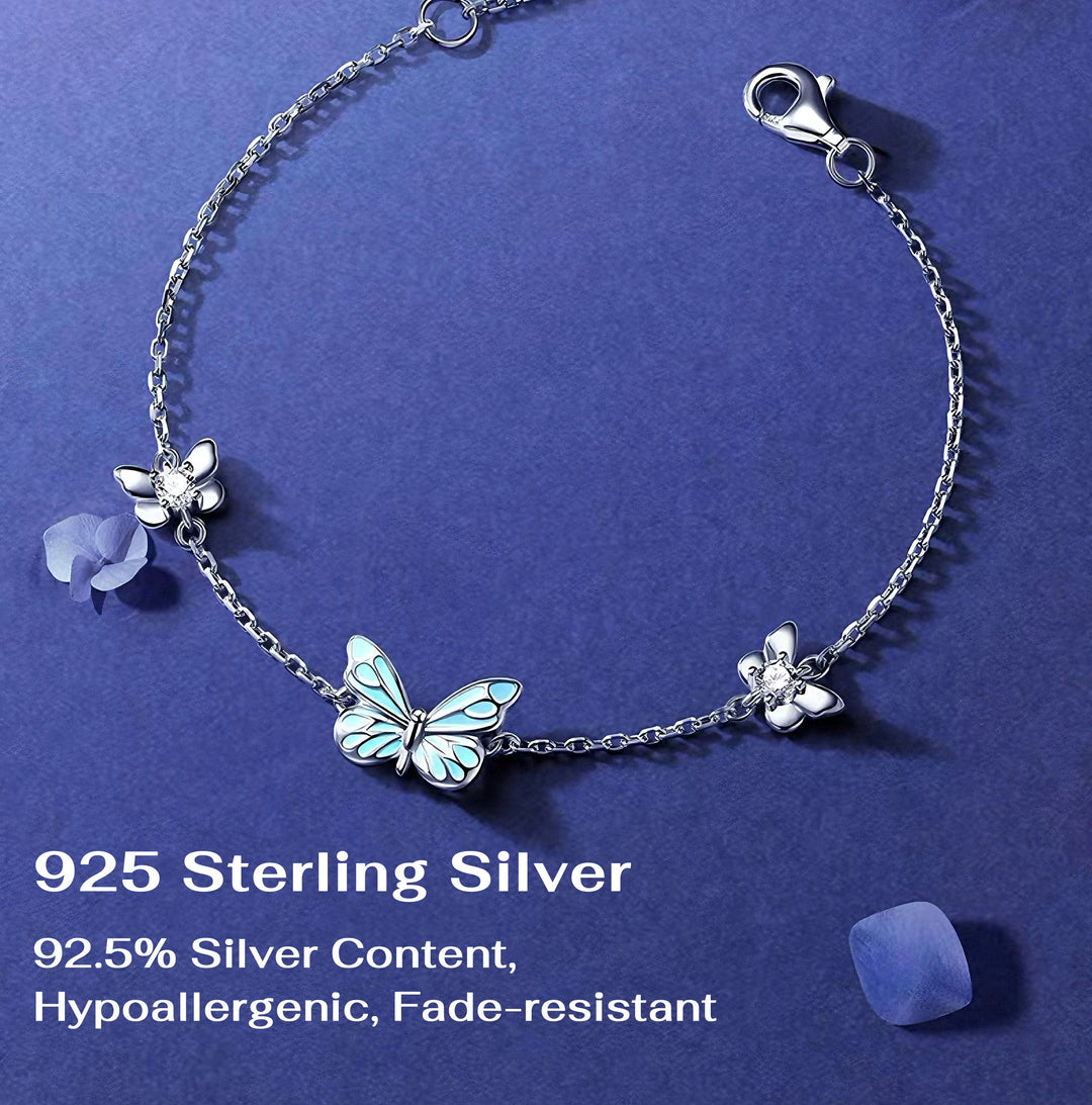 Luminous Blue Butterfly Bracelet