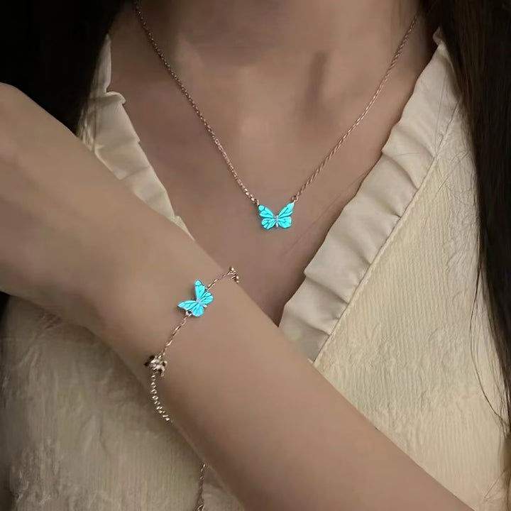 Luminous Blue Butterfly Bracelet