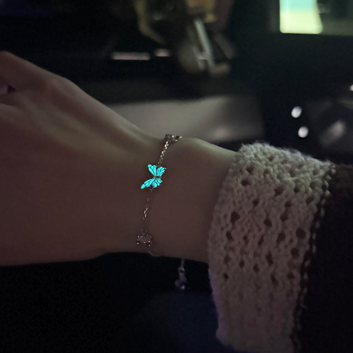 Luminous Blue Butterfly Bracelet