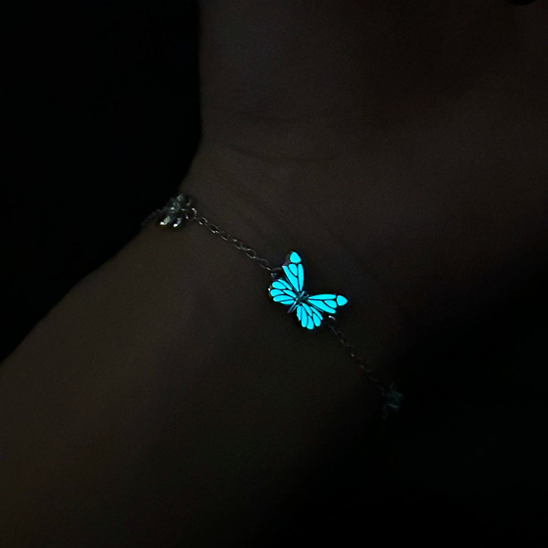 Luminous Blue Butterfly Bracelet