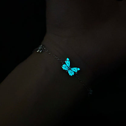 Luminous Blue Butterfly Bracelet