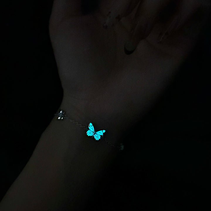 Luminous Blue Butterfly Bracelet