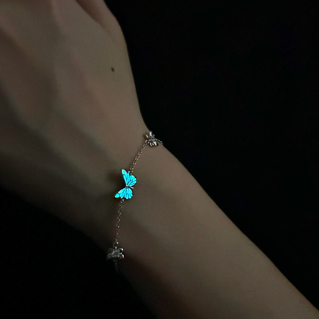 Luminous Blue Butterfly Bracelet