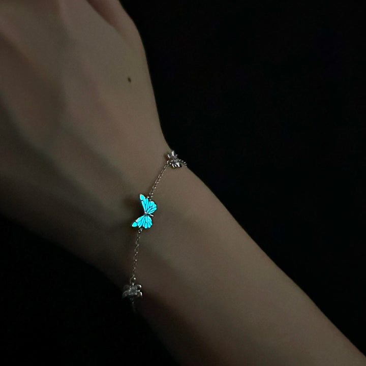 Luminous Blue Butterfly Bracelet